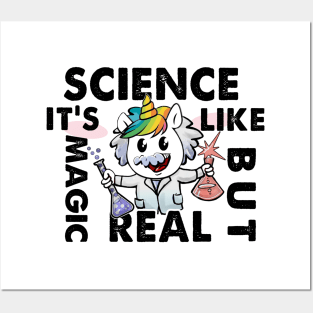 Funny Science Is Like Magic But Real Unicorn Gift Funny Posters and Art